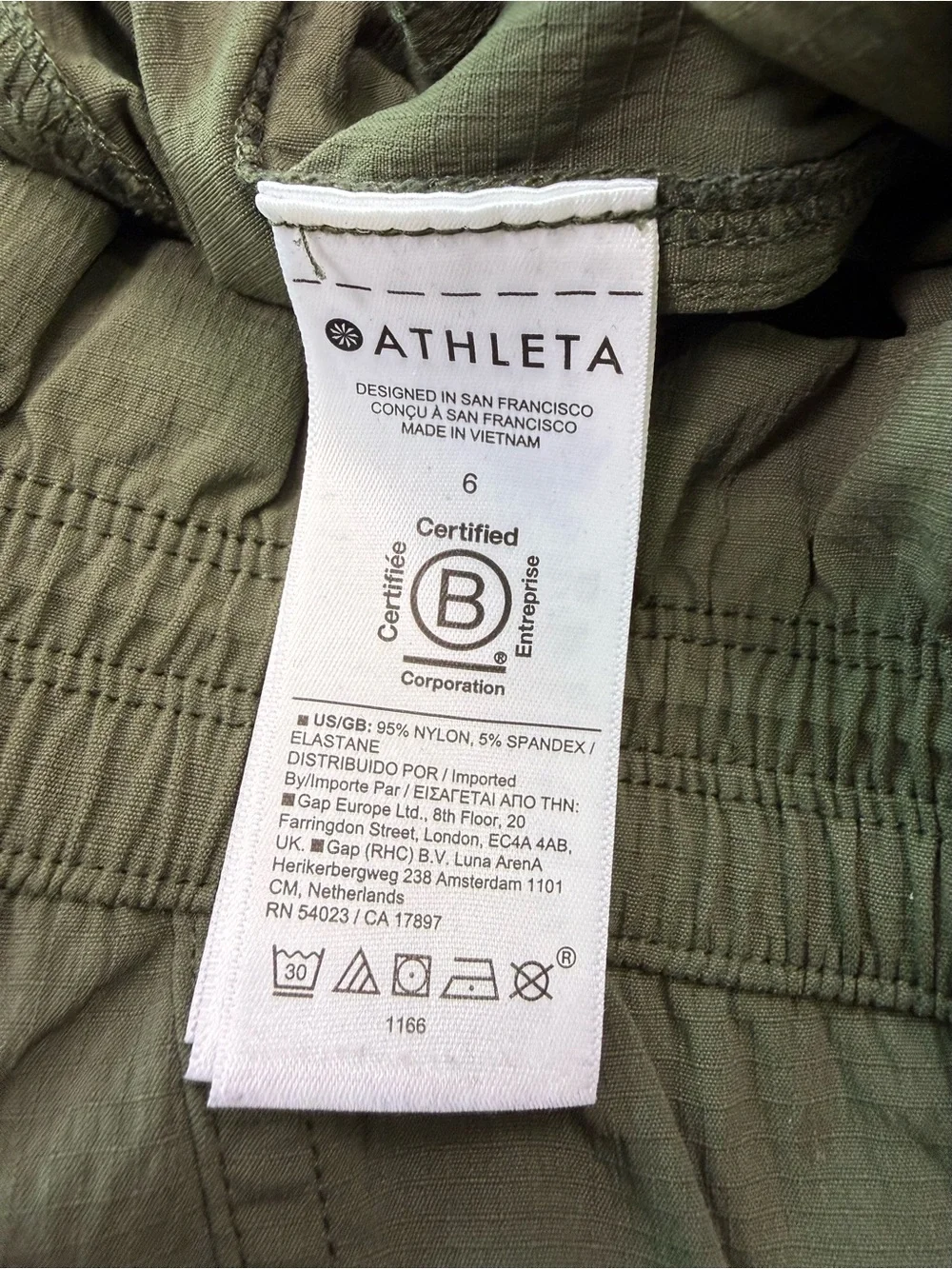 Athleta Trekkie High Rise Parachute Pant Olive Green Size 6